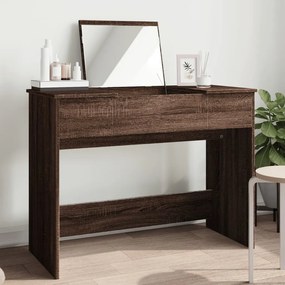 vidaXL Μπουντουάρ με Καθρέφτη Καφέ Δρυς 100x45x76 εκ.