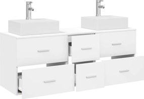 vidaXL Σετ Ντουλαπιών Μπάνιου 3 τμχ. Λευκό 129 x 41 x 79,5 cm