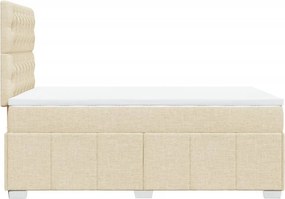 vidaXL Κρεβάτι Boxspring με Στρώμα Κρεμ 120x200 εκ. Υφασμάτινο
