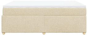 Κρεβάτι Boxspring με Στρώμα Κρεμ 140x190 εκ. Υφασμάτινο - Κρεμ