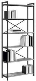vidaXL Βιβλιοθήκη Γκρι sonoma 80 x 30 x 188 εκ Επεξεργασμένο ξύλο