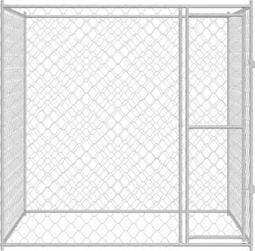vidaXL Κλουβί σκύλου Ασημί 200 x 200 x 200 cm Επικαλυμμένος Χάλυβας