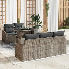 vidaXL Σετ Καναπέ Κήπου με μαξιλάρι 6 pcs Γκρι 100 x 55 x 73 εκ