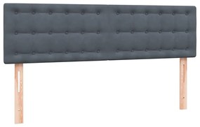 Box Spring Κρεβάτι με στρώμα Σκούρο γκρι 140x220 cm Βελούδινο - Γκρι