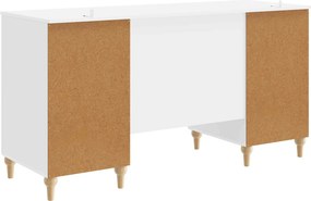 vidaXL Γραφείο Λαμπερό Λευκό 142,5 x 50 x 75 εκ. Επεξεργασμένο Ξύλο