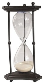 Artekko Hourglass Κλεψύδρα Διακοσμητική σε Μεταλλική Βάση Μαύρη με Μπεζ Άμμο (19.1x19.1x41.9)cm Artekko 36882-TAN