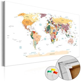 Πίνακας φελλού - World Map [Cork Map] 60x40