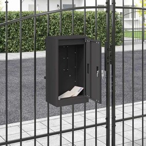 vidaXL γραμματοκιβώτιο Μαύρο 30 x 23 x 55 εκ. Ατσάλι