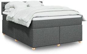 ΚΡΕΒΑΤΙ BOXSPRING ΜΕ ΣΤΡΩΜΑ ΣΚΟΥΡΟ ΓΚΡΙ 160X200 ΕΚ ΥΦΑΣΜΑΤΙΝΟ 3289046