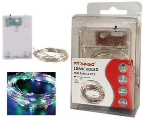 10 Χριστουγεννιάτικα Λαμπάκια LED Πολύχρωμα 1μ σε Σειρά Fairy String Lights Rice Light Arrango AN57487