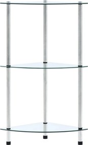 vidaXL Ράφι Διαφανές 3 Επιπέδων 30 x 30 x 67 εκ. από Ψημένο Γυαλί