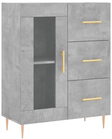 vidaXL Ντουλάπι Γκρι Σκυροδέματος 69,5x34x180 εκ. Επεξεργασμένο Ξύλο