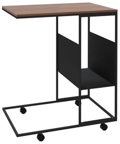 vidaXL Βοηθητικό Τραπέζι με Ρόδες Μαύρο 55 x 36 x 63,5 εκ. Επεξ. Ξύλο