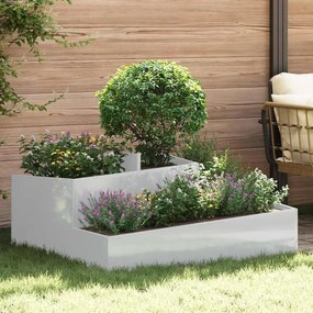 vidaXL Γλάστρα Κήπου Ασημί 100 x 100 x 50 cm Επικαλυμμένος Χάλυβας