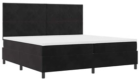 vidaXL Κρεβάτι με ελατήρια με στρώμα Μαύρο 200 x 200 cm Βελούδο
