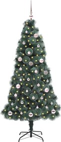 vidaXL Τεχνητό Χριστουγεννιάτικο Δέντρο με Προ-φητισμένο Σετ Μπάλες