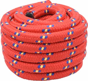 vidaXL Σχοινί Boat 40 χιλ. 25 m Κόκκινο polypropylene