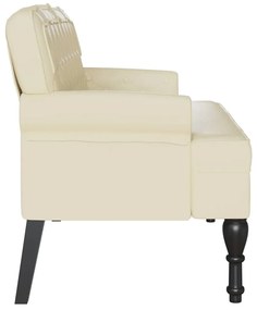 vidaXL Καναπές Chesterfield Κρεμ 119.5 x 64.5 x 75 εκ. Τεχνητό Δέρμα