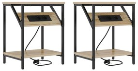 vidaXL Κομοδίνο 2 pcs Sonoma Δρυς 38 x 30 x 48 εκ. Επεξεργασμένο ξύλο