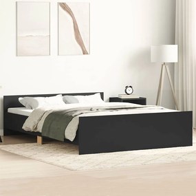vidaXL Πλαίσιο Κρεβατιού με Κεφαλάρι &amp; Ποδαρικό Μαύρο 120 x 200 εκ.