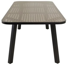 Τραπέζι εξωτερικού χώρου Dallas 676, Επεξεργασμένο γυαλί, 74x100cm, 48 kg, Καφέ, Μαύρο, Μέταλλο | Epipla1.gr