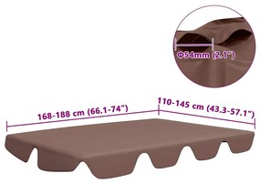 vidaXL Πανί Ανταλλακτικό για Κούνια Κήπου Καφέ 188/168 x 145/110εκ.