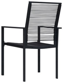 Καρέκλες Κήπου 2 τεμ. Μαύρες από Ρατάν PVC - Μαύρο