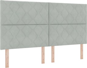 vidaXL Κεφαλάρι Ανοιχτό γκρι 180 cm Βελούδο