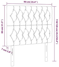 vidaXL Κεφαλάρι Κρεβατιού LED Ανοιχτό Γκρι 90x7x118/128 εκ. Υφασμάτινο