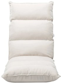 vidaXL Καρέκλα Δαπέδου Πτυσσόμενη Κρεμ Υφασμάτινη