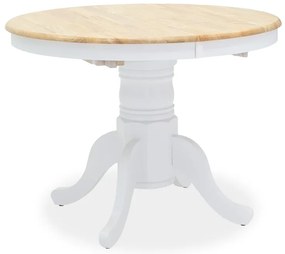 Tραπέζι Lars pakoworld επεκτεινόμενο ξύλο-MDF λευκό-φυσικό Φ100(+38)x100x75εκ