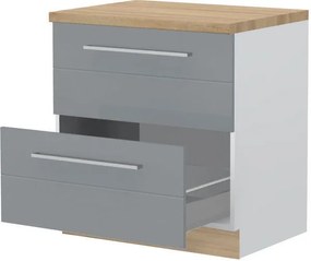 Επιδαπέδιο ντουλάπι Hudson R-80-2MBOX-Λευκό - Γκρι