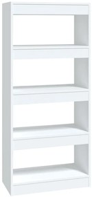 vidaXL Βιβλιοθήκη/Διαχωρ. Χώρου Λευκό 60x30x135 εκ. Επεξεργασμένο Ξύλο