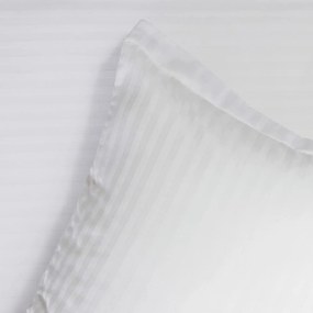 Borea Μαξιλαροθήκη Striped Satin 1Cm 220TC 50 x 70 cm + 5 cm (oxford style) Λευκό