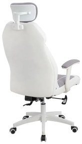 ΚΑΡΕΚΛΑ ΓΡΑΦΕΙΟΥ SALENA HM1086.10 ΣΕ ΓΚΡΙ ΛΕΥΚΟ ΧΡΩΜΑ 65x73x130 εκ.