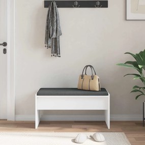 vidaXL Παγκάκι Χαλωρίου με μαξιλάρι Λευκό 83 x 38 x 40 εκ