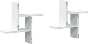 vidaXL Ραφιέρες Τοίχου 2 τεμ. Λευκές 38x12x38 εκ. από Επεξ. Ξύλο