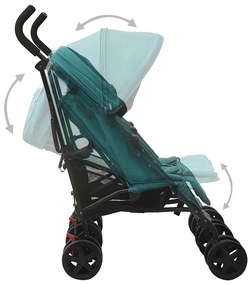 vidaXL Καρότσι Διδύμων Πράσινο Ατσάλινο