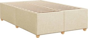 vidaXL Κρεβάτι Boxspring με Στρώμα Κρεμ 120x190 εκ. Υφασμάτινο