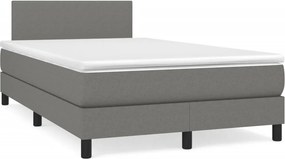 vidaXL Κρεβάτι Boxspring με Στρώμα Σκούρο Γκρι 120x190 εκ Υφασμάτινο