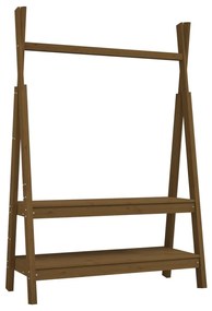 vidaXL Κρεμάστρα Ρούχων Μελί 100x45,5x150 εκ. από Μασίφ Ξύλο Πεύκου