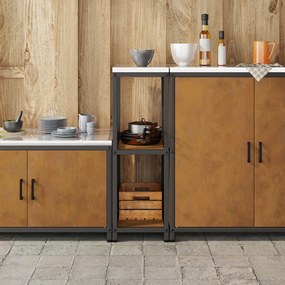 vidaXL Ράφι Αποθήκευσης Κουζίνας με ράφι Σκ rusty 60 x 50 x 92 εκ.