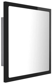 Καθρέφτης Μπάνιου με LED Γυαλ. Μαύρο 40x8,5x37 εκ. Ακρυλικός - Μαύρο