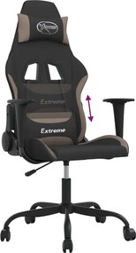 vidaXL Καρέκλα Gaming Μαύρη και Taupe Υφασμάτινη