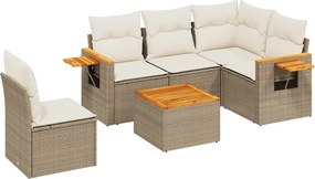 vidaXL Patio Sofa Set 5-θέσια Beige and Cream