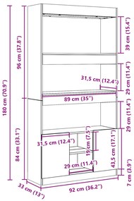 Ντουλάπι Όψη Παλαιού Ξύλου 92x33x180 εκ. Επεξεργασμένο Ξύλο - Καφέ