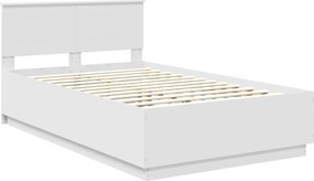 vidaXL Σκελετός Κρεβατιού Λευκό 135 x 190 cm Επεξεργασμένο ξύλο
