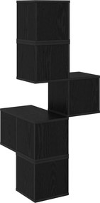 vidaXL Ράφι Γωνίας Τοίχου Μαύρη Δρυς 48 x 48 x 120 εκ.