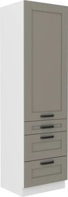 Επιδαπέδιο ντουλάπι Nelor 60 DKS 210 3S 1F-Γκρι σπέσιαλ - Λευκό