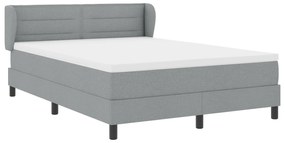 vidaXL Κρεβάτι με Στρώμα Light Grey 140x190 cm Υφασμάτινο